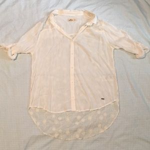 Hollister—High-low Lace Back Button Down